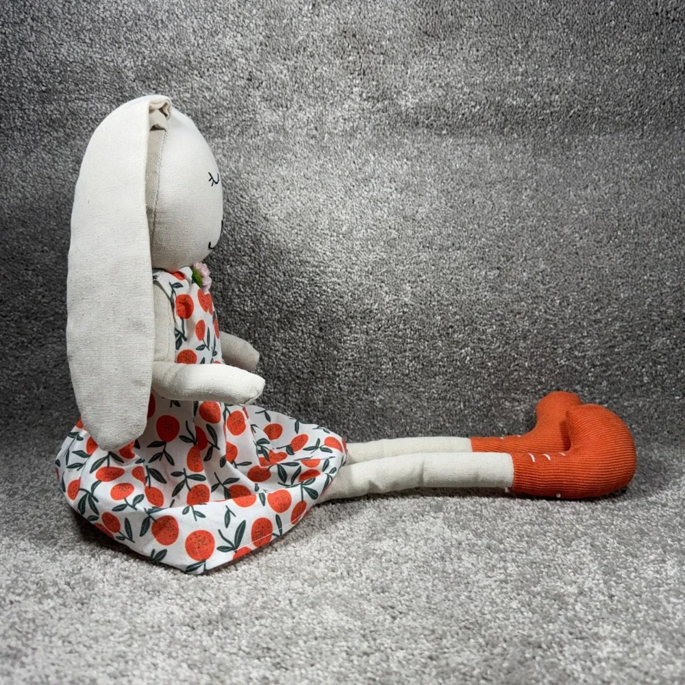 Decorative Bunny Long Legged Orange Fruit Dress Weighted Shelf Sitter‎
